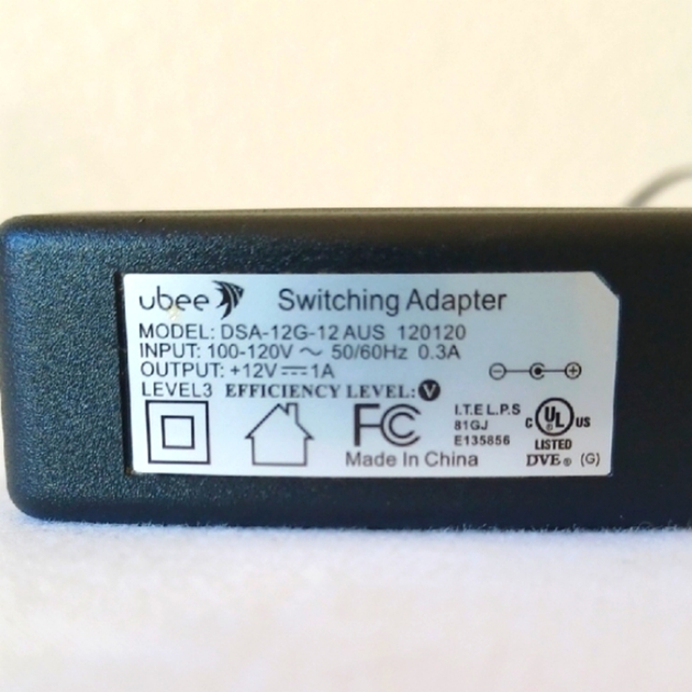 Ubee AC Switching Adapter DSA-12G-12AUS 12V for Wireless Router Cable DSL Modem - Picture 2 of 10